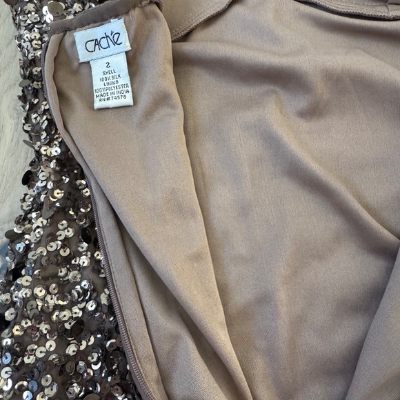 Cache Glittering Dress in Gold Metallic - Picture 3 of 9